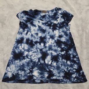 crosby. Navy and White Tie-Dye Tee